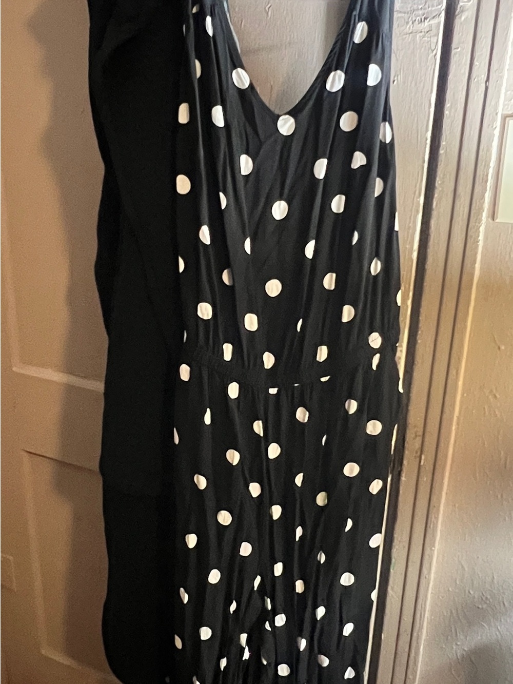 Old Navy Black One-Shoulder Polka Dot Dress